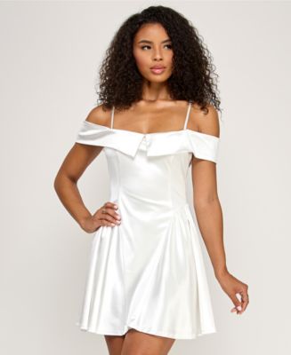 back bow fit and flare dress in white white fit and flare with back tie mini dress  Bittano