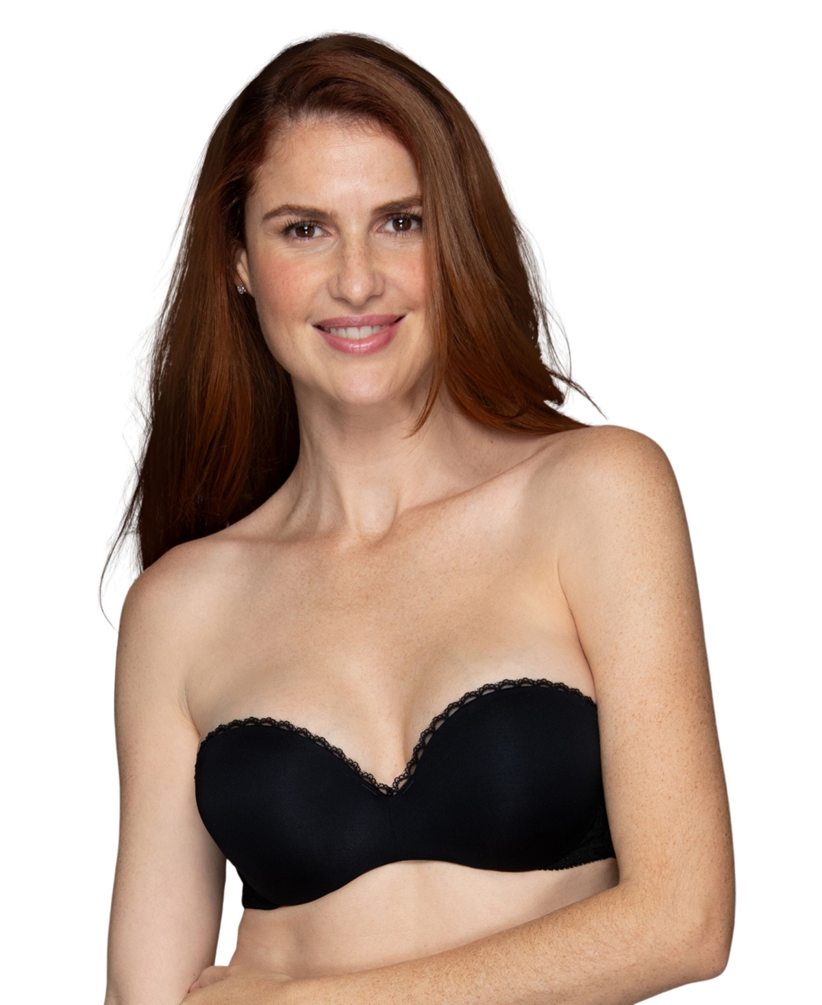 Vanity Fair Lingerie Lily Of France Gel Pad Strapless Push Up Bra 2111121 In Black