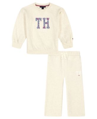 Tommy Hilfiger - Girls 4-6X 2-Piece Crewneck Top and Wide-Leg Pants Set