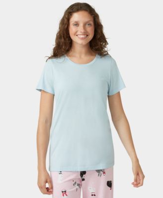 Women's Solid Short-Sleeve Scoop-Neck Sleepwear Top
