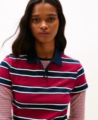 Women's Striped Essential Polo Top