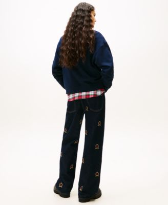 Women's Boxy Tommy Applique Crewneck Sweatshirt