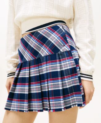 Women's Plaid Structured Pleated Mini Skirt