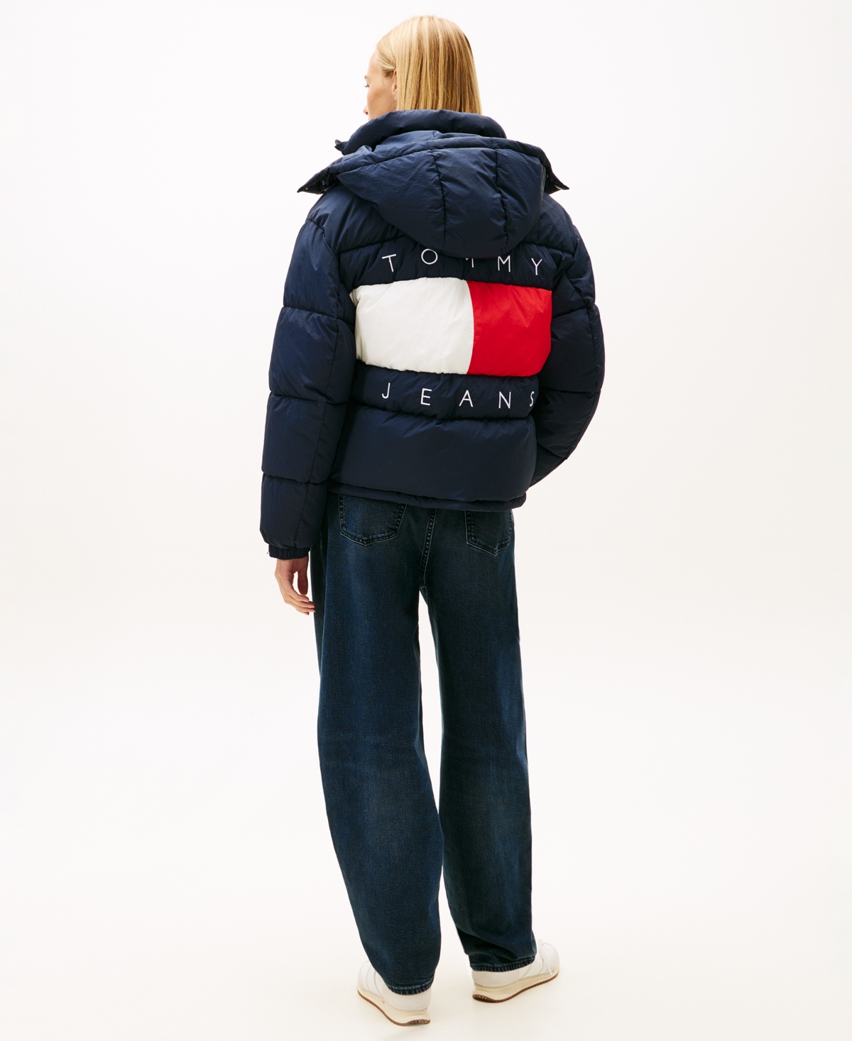 Tommy Jeans Women's Oversized Hooded Flag Puffer Jacket