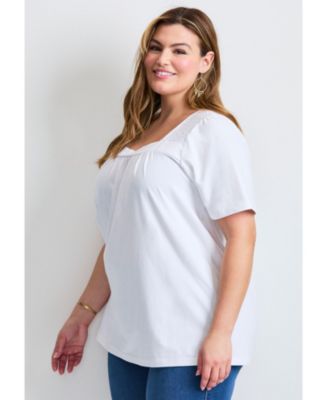 Women's Smocked Squareneck Top