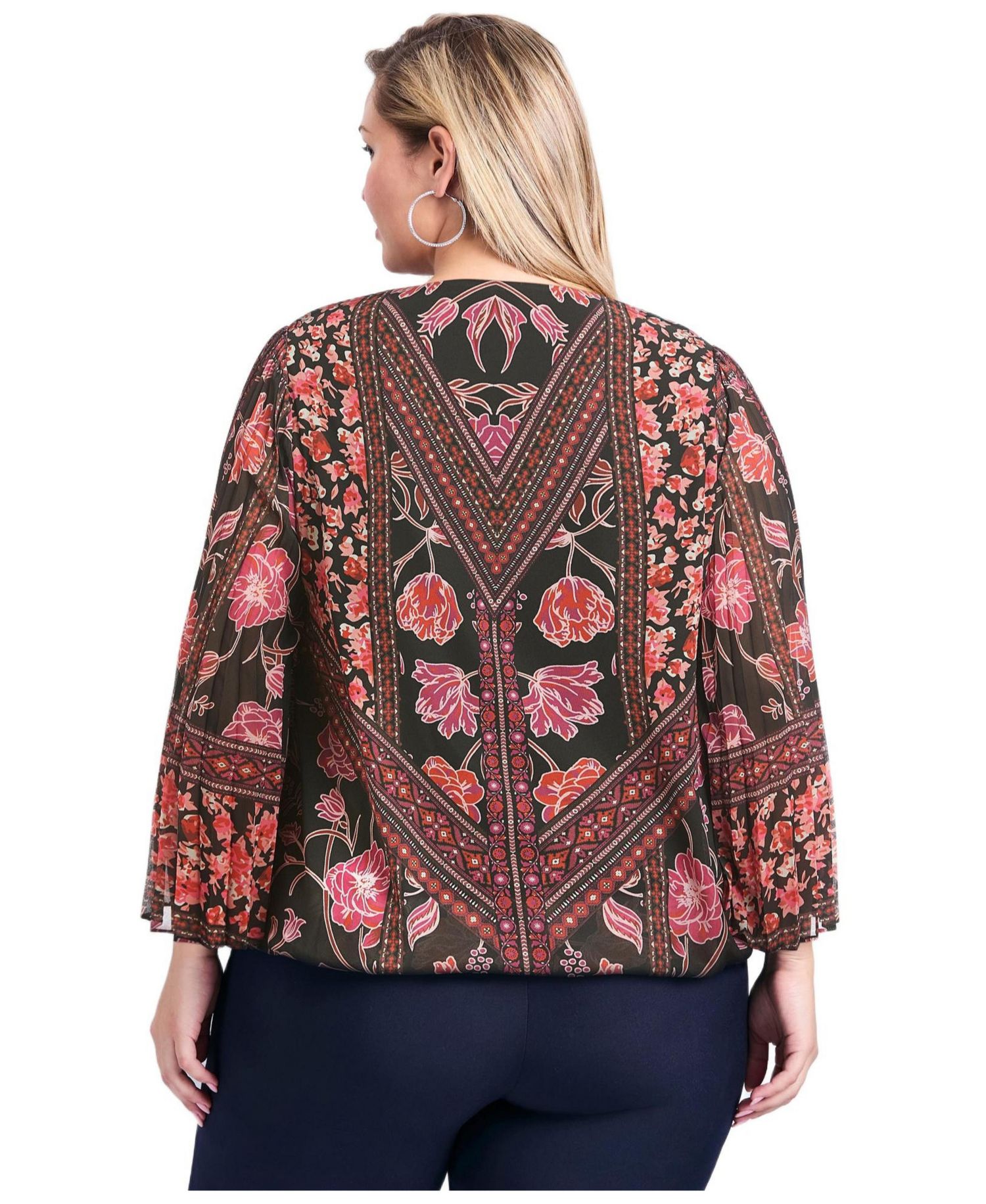 Women's Plus Size Harmony Pleat Sleeve Top