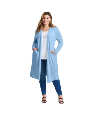 Women's Plus Size Raglan Sleeve Duster Cardigan