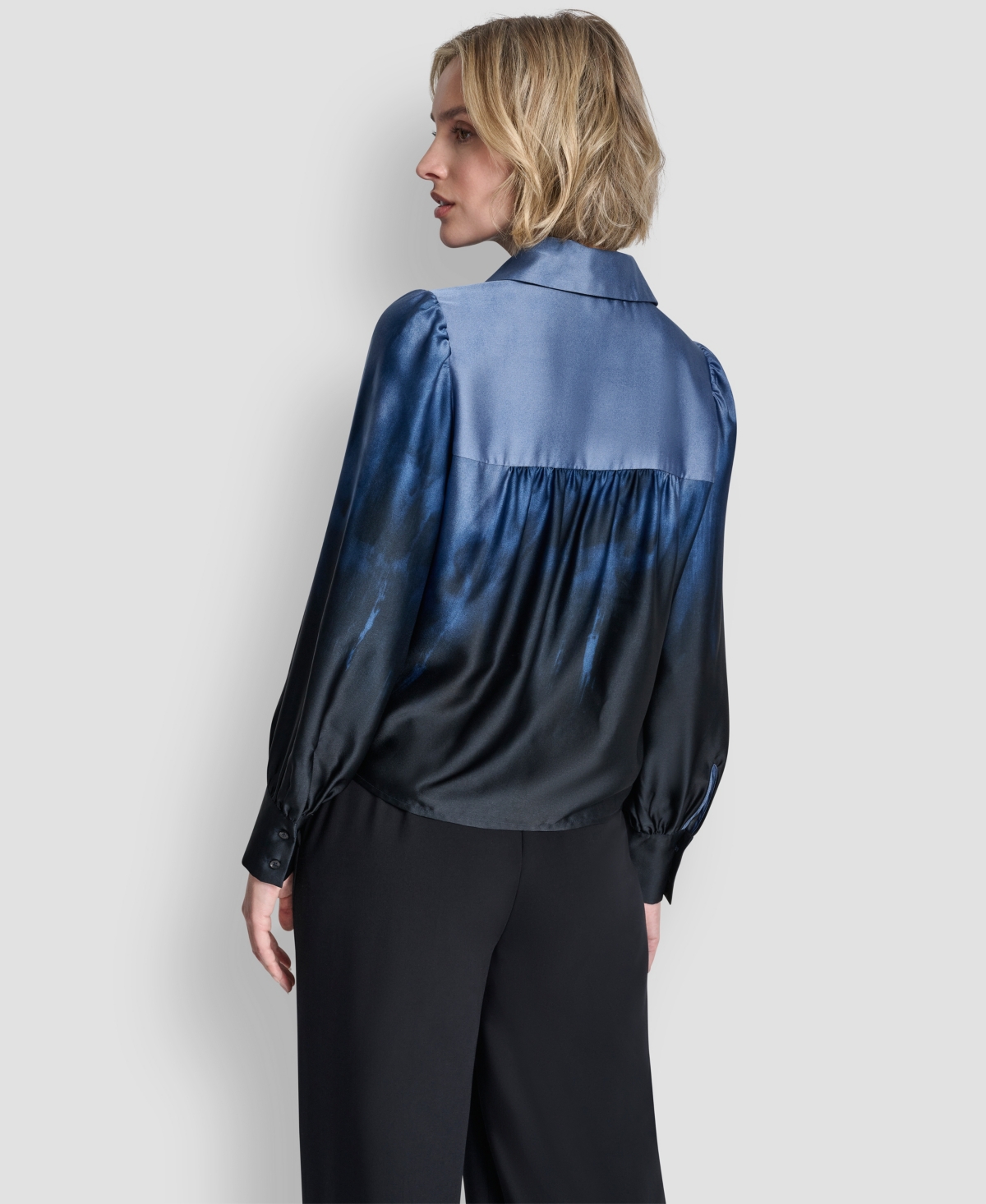 Dkny Women's Balloon-sleeve Blouse In Blue