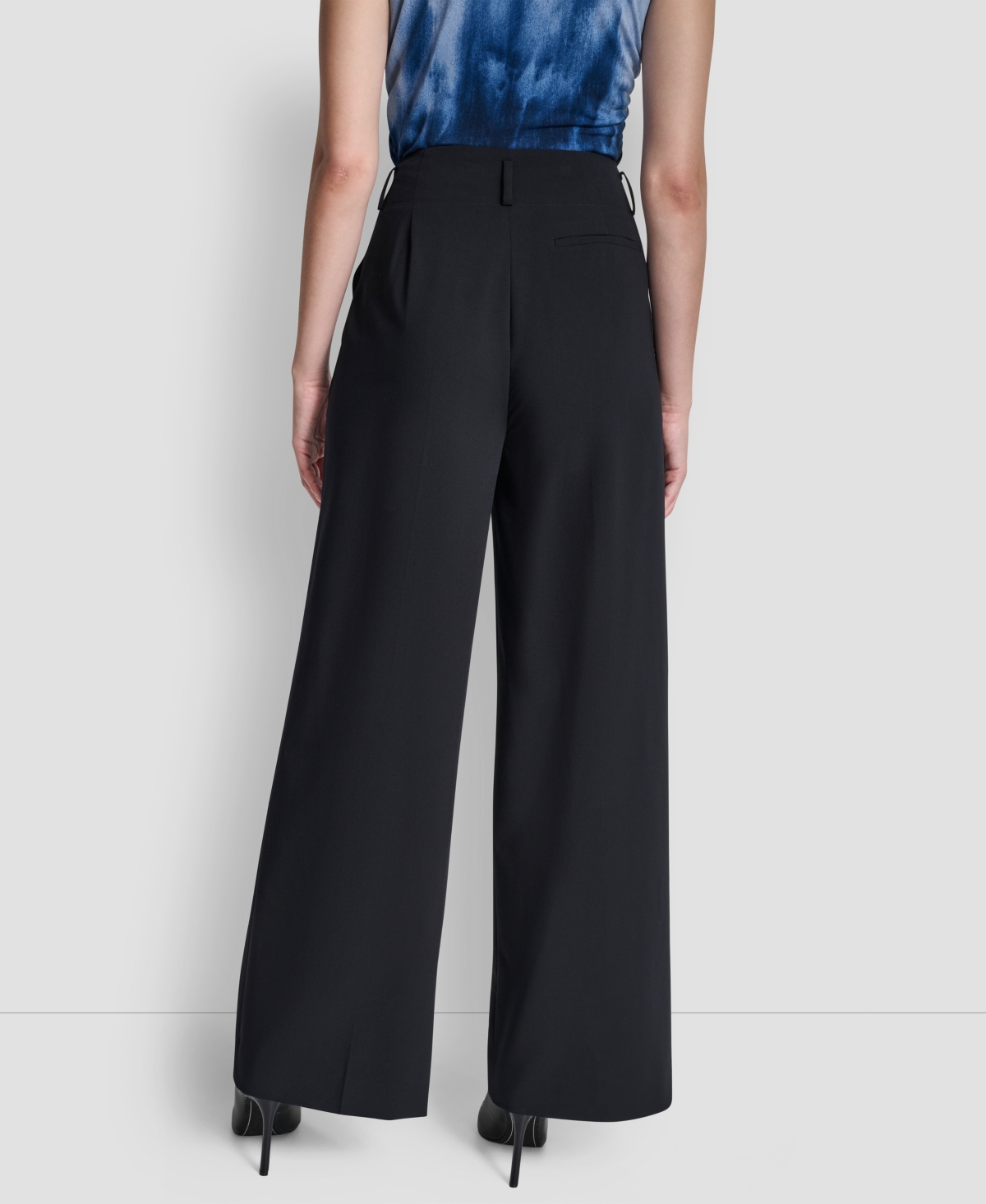 Dkny Women's Pintuck Wide Leg Pants In Blue