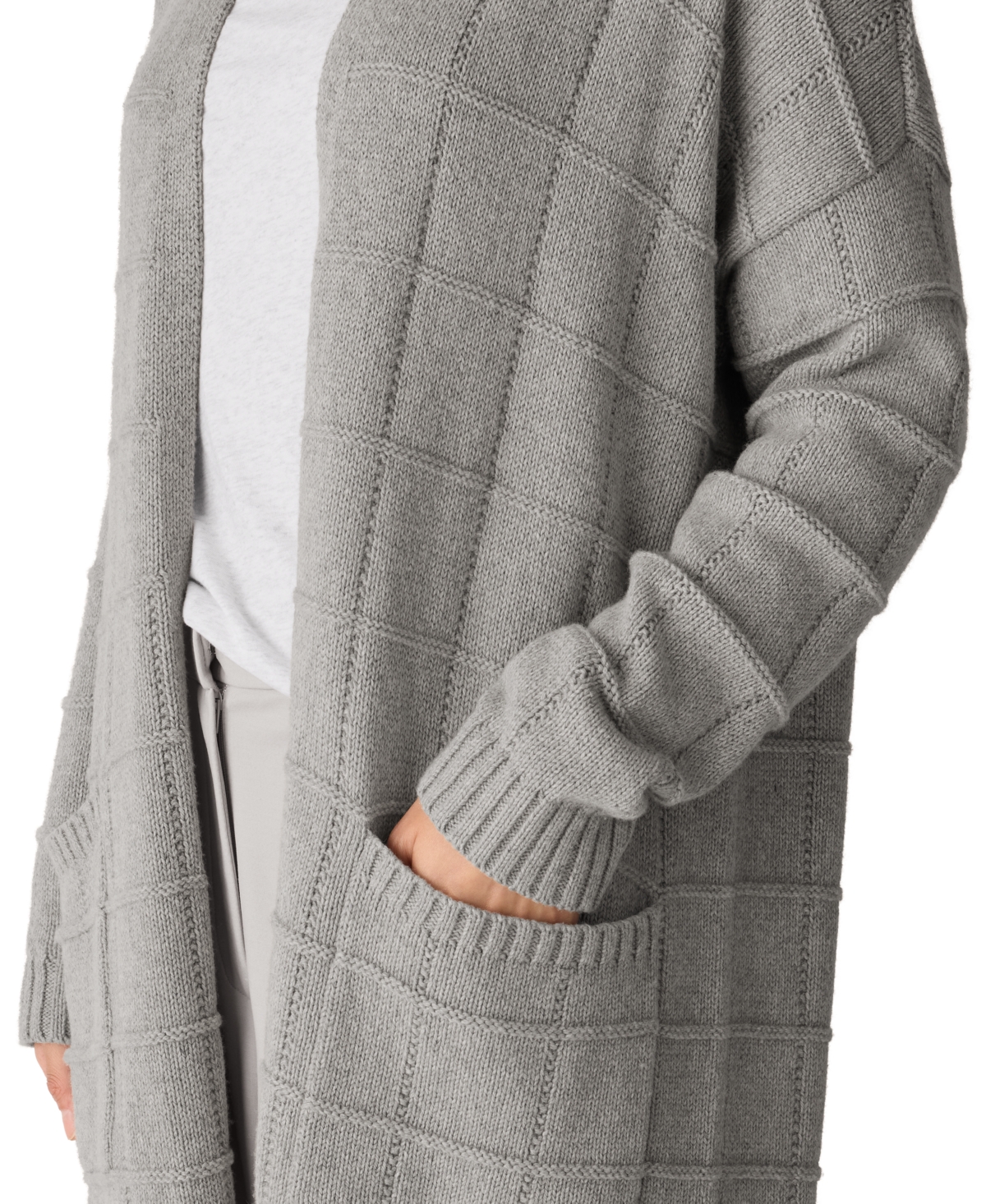 Eileen Fisher Women's Knee Boxy Long-Sleeve Cardigan Sweater