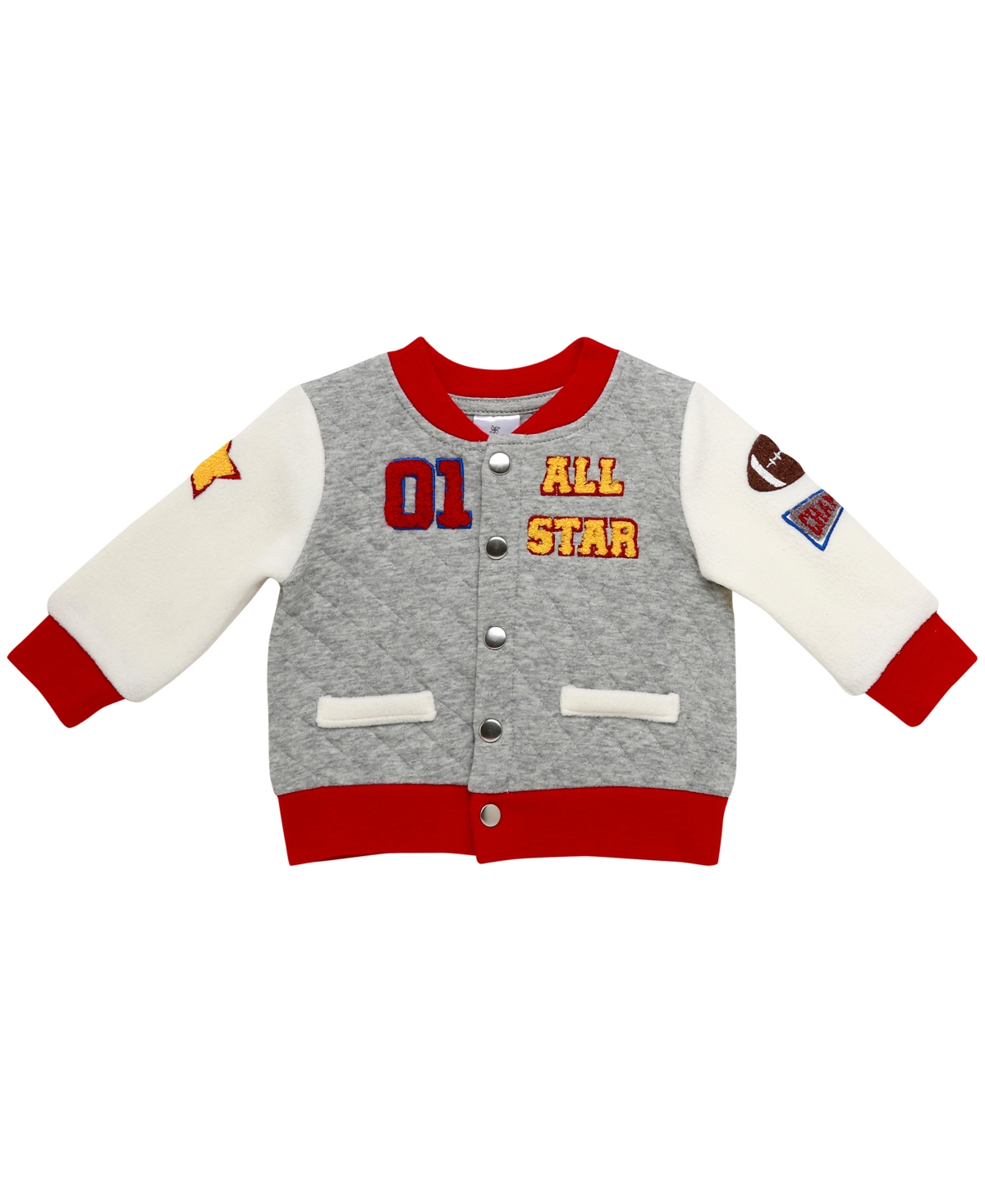 Baby Starters Baby Boys Varsity Jacket, Pants And Socks, 3-piece Set In Gray
