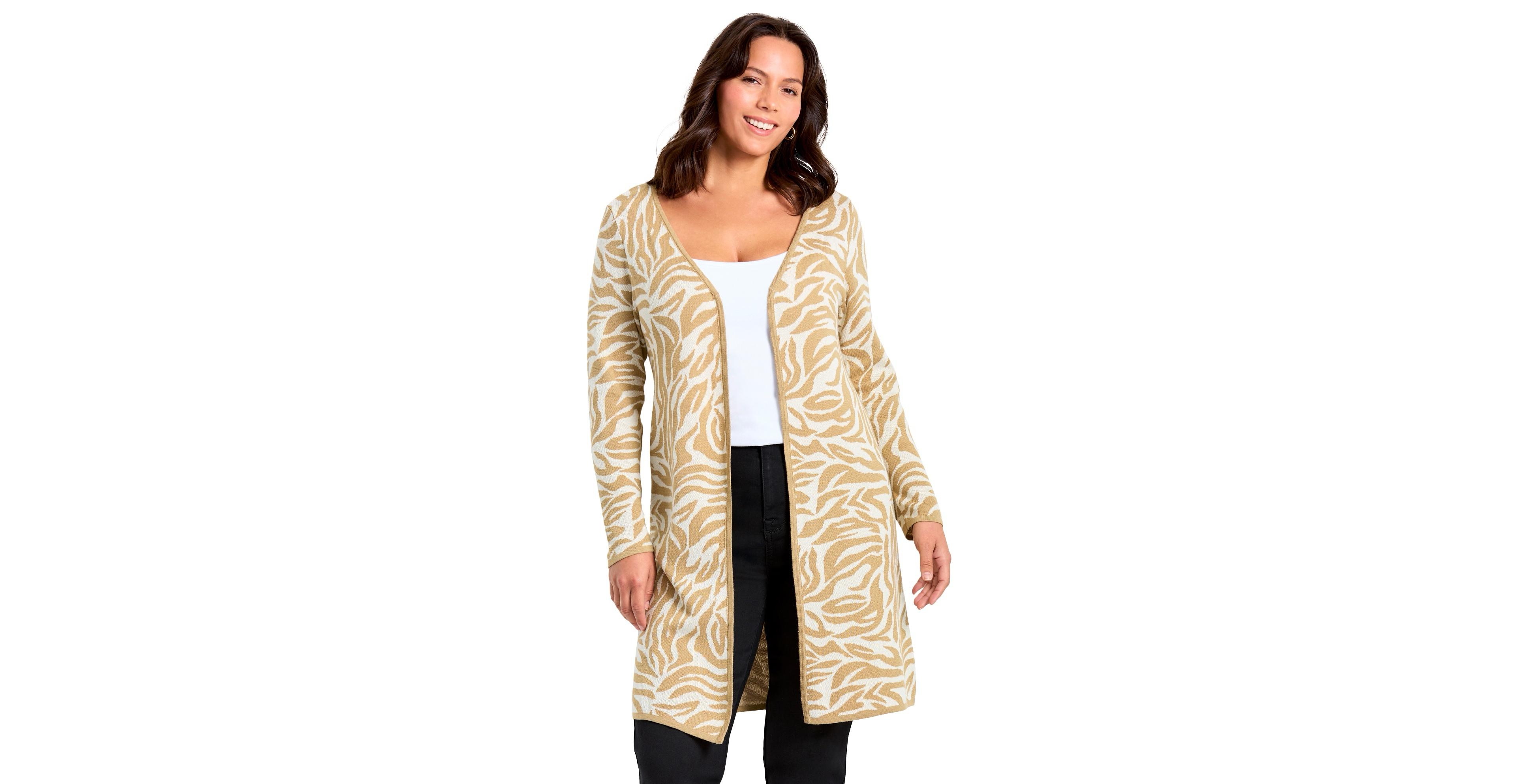 Avenue Women's Plus Open Front Sweater Cardigan