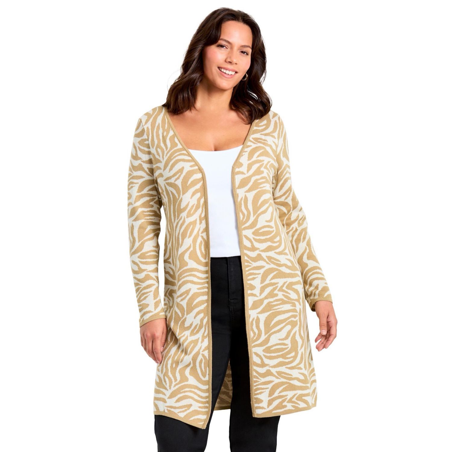 Women's Plus Size Open Front Sweater Cardigan