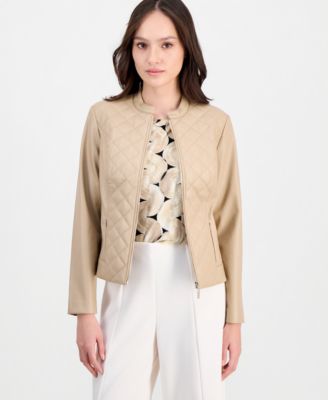 Petite Quilted Moto Jacket