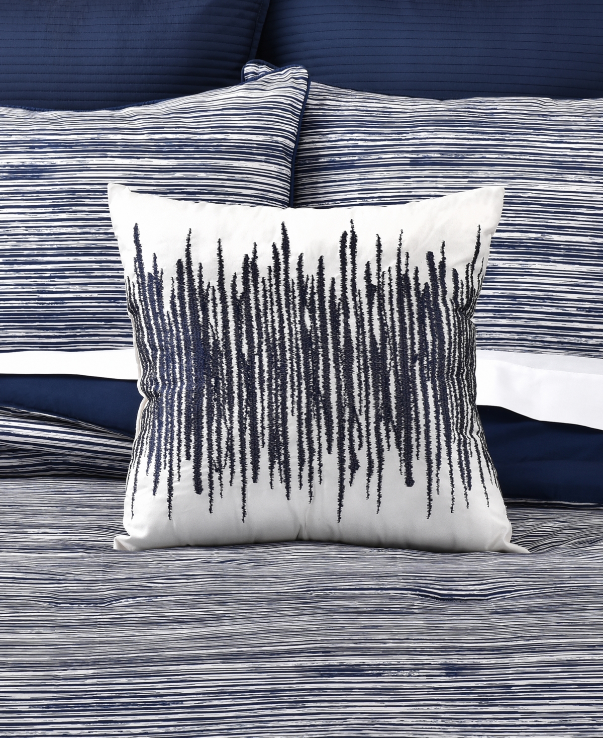 Royal Court Dalton Monochromatic Decorative Pillow, 18" X 18" In Blue