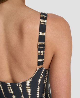 Women's Shirred Keyhole Detail One-Piece Swimsuit