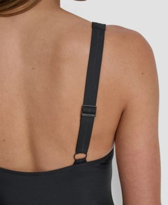 Women's Buckle Front Removable Cups One-Piece Swimsuit