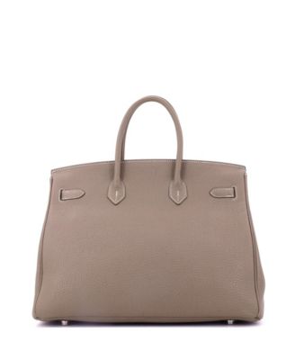 Birkin 35 Handbag Grey Togo with Palladium Hardware