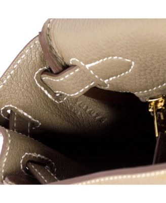 Kelly 25 Handbag Grey Togo with Gold Hardware