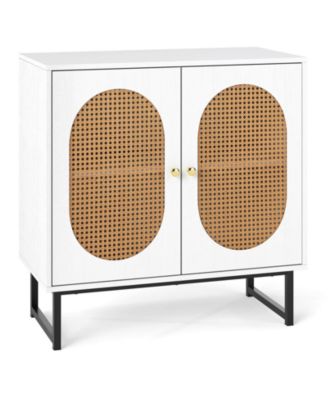 Buffet Cabinet with 2 Doors Adjustable Shelf Metal Legs Accent Floor Cabinet