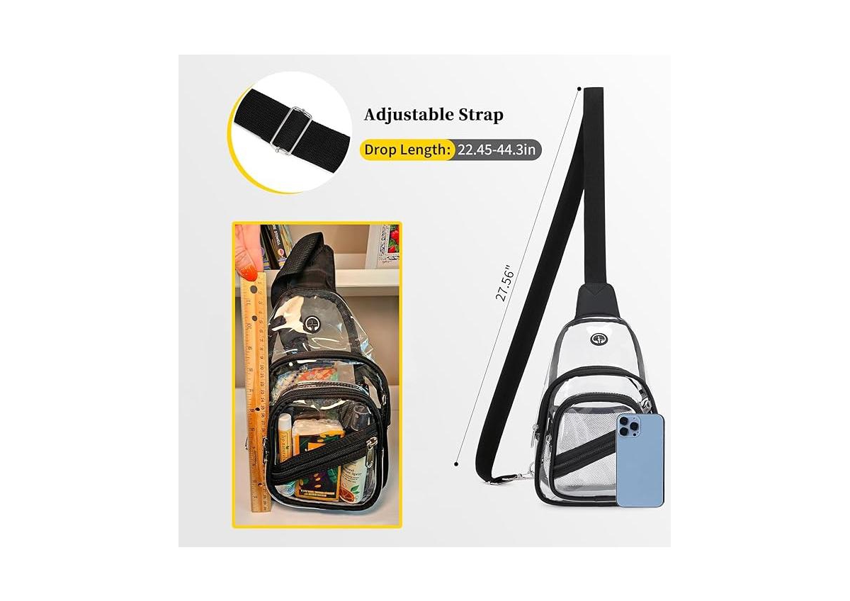 Batfox Clear Bag for Stadium Events, Clear Backpack Purse for Women Waterproof Pvc Crossbody Fanny Pack for Concert