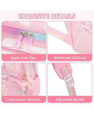 Clear Backpack for School Girls, Heavy Duty TPU Transparent Backpack Stadium Events Approved, Clear Bookbag