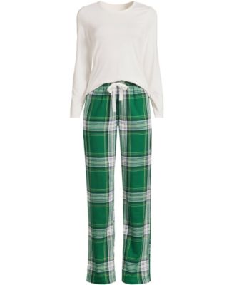 Women's Tall Pajama Gift Set - Knit Long Sleeve Top and Flannel Pants