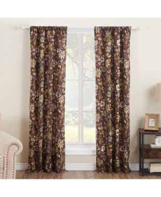 Audrey Curtain Panel Set - 84x84", Chocolate