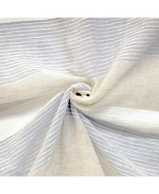 100% Polyester Nathan Stripe Sheer Faux LinenDual Header Curtain Panel