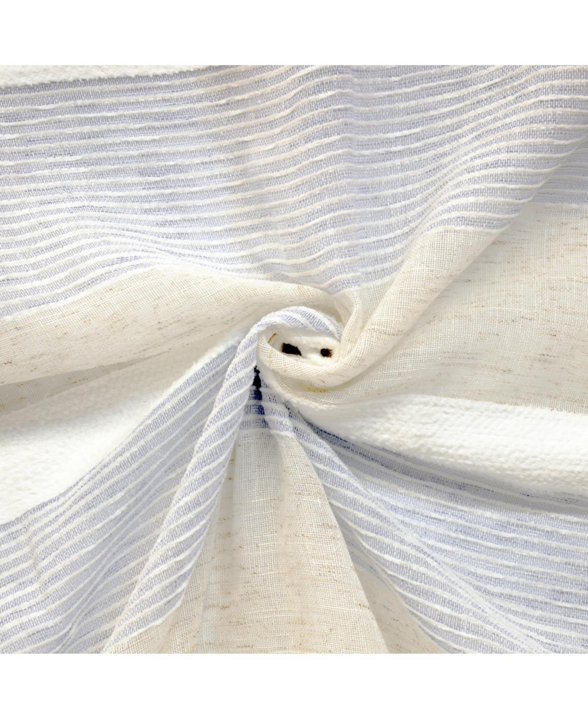Habitat 100% Polyester Nathan Stripe Sheer Faux LinenDual Header Curtain Panel
