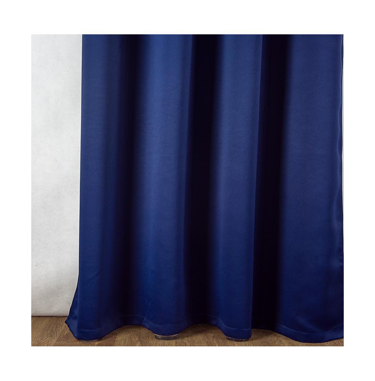 Olivia Gray Anchorage Blackout Single Grommet Curtain Panel Pair - 54" x 63", Navy Blue