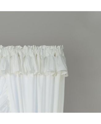 2-Piece Ruffled Priscilla Window Curtain Panel Pair with ties - 80x72" Natural