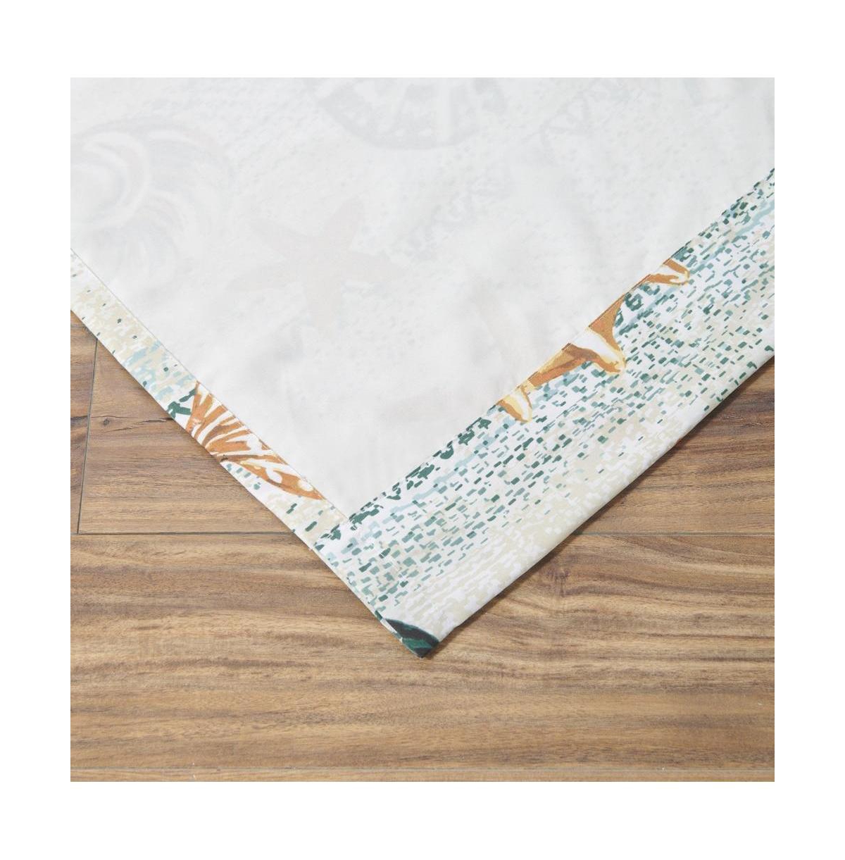 Greenland Home Fashions Kona Luxurious 3" Rod Pocket Curtain Panel Pair with Tiebacks 42" x 84" Ocean