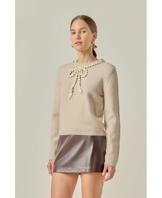 Women's Floral Bow Detail Top