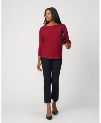 Women's Ribbed Dolman Sweater with Hotfix Detail
