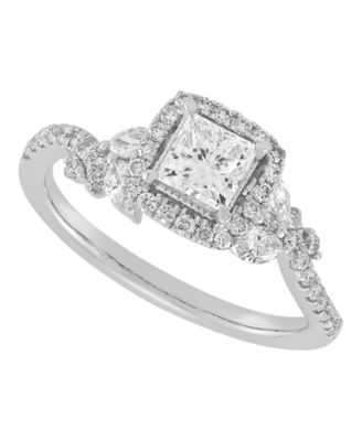 Macy's - Princess Cut Halo Ring (1 ct. t.w.) in 14K White Gold
