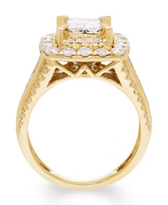 Diamond Multi Princess Halo Ring (2 ct. t.w.) in 14k Yellow Gold