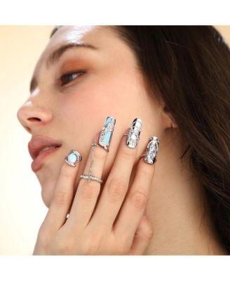 Women's The Jasmine Nail Rings - Metallic Silver (Set Of 4)