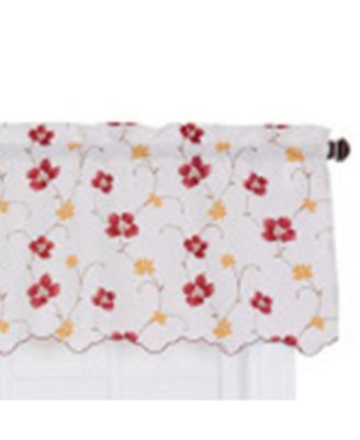 Zoe High Quality Room Darkening Solid Color Floral Print fabric Window Valance - 48 x15"