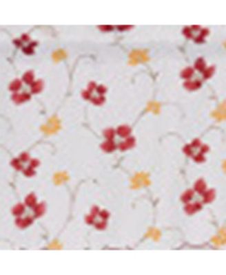 Zoe High Quality Room Darkening Solid Color Floral Print fabric Window Valance - 48 x15"