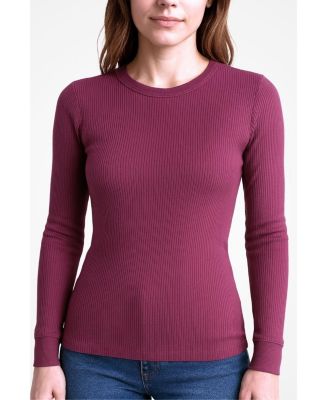 Women's THERMA RIB Long Sleeve Thermal Crew