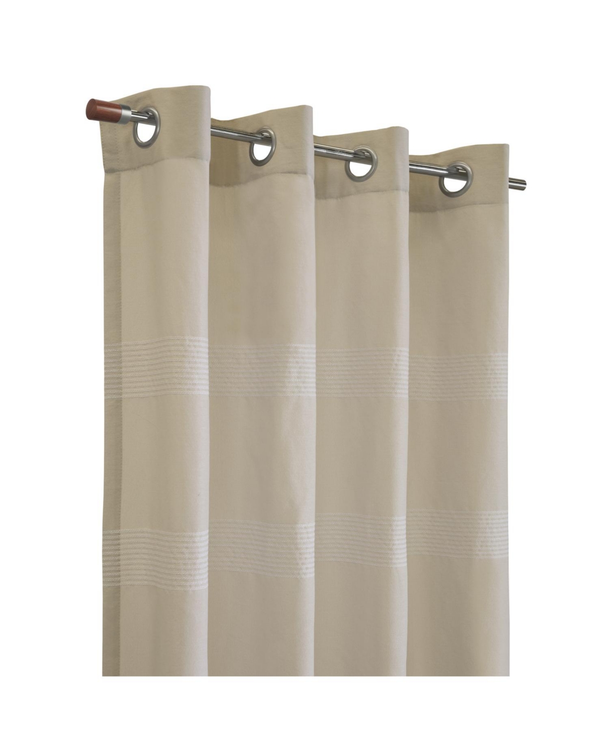 Habitat 100% Polyester Phoebe Light Embroidered Stripe Filtering Grommet Curtain Panel 52" x 108