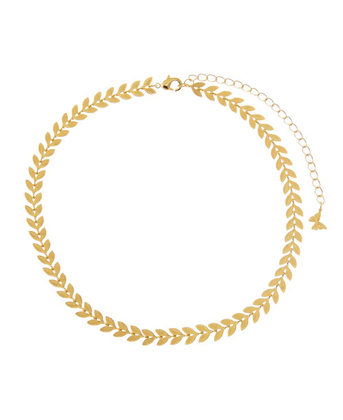 By Adina Eden Solid Chevron Link Chain Choker In Gold