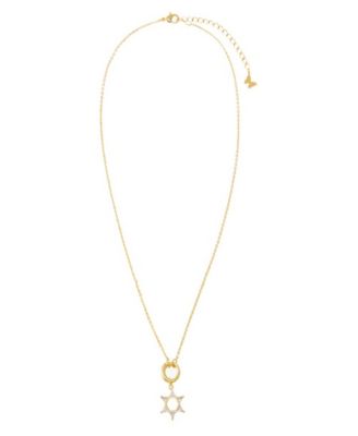 Cubic Zirconia Triangle Star Of David Toggle Necklace