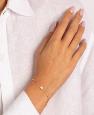 Mini Pave Gold Plated Chain Charm Bracelet