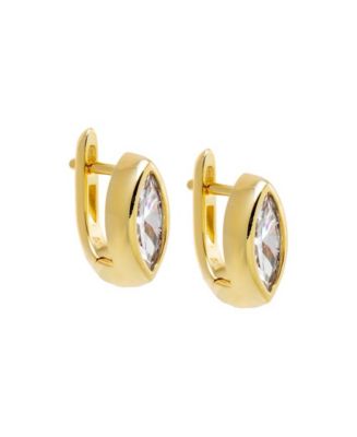 by Adina Eden Cubic Zirconia Gold Plated Gold Plated Marquise Bezel ...