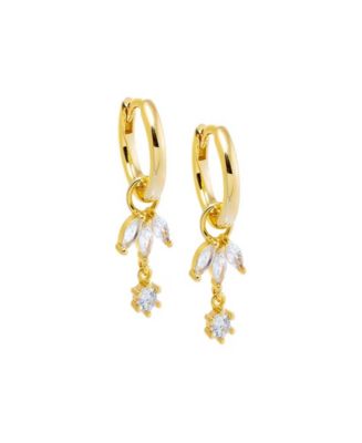 by Adina Eden Cubic Zirconia Gold Plated Marquise Dangling Cluster ...