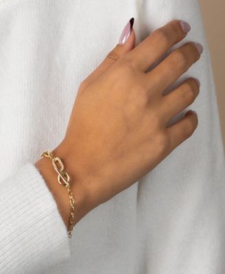 Pave Accented Toggle Multi Chain Bracelet