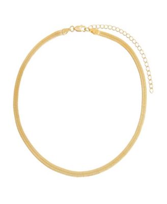 Herringbone Gold Plated Choker Necklace