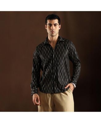 Men's Metallic-Vined Shirt